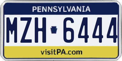PA license plate MZH6444