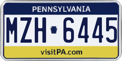 PA license plate MZH6445