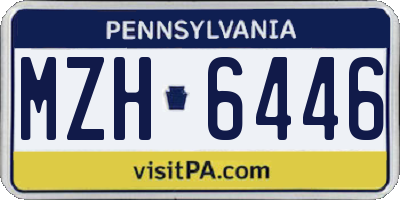 PA license plate MZH6446