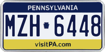 PA license plate MZH6448