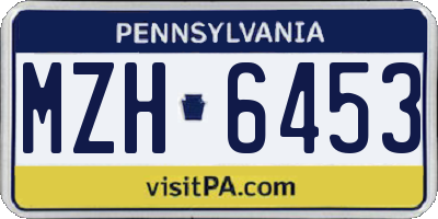 PA license plate MZH6453