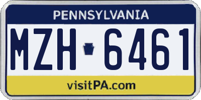 PA license plate MZH6461