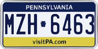 PA license plate MZH6463