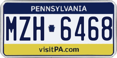 PA license plate MZH6468