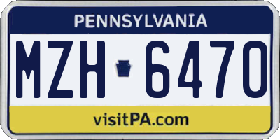 PA license plate MZH6470