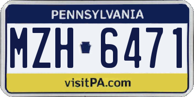 PA license plate MZH6471