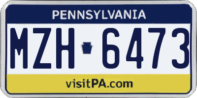 PA license plate MZH6473