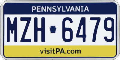 PA license plate MZH6479