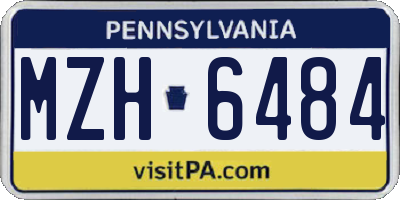 PA license plate MZH6484