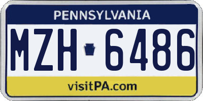 PA license plate MZH6486
