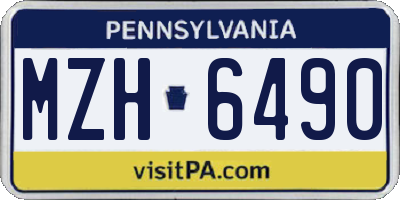 PA license plate MZH6490