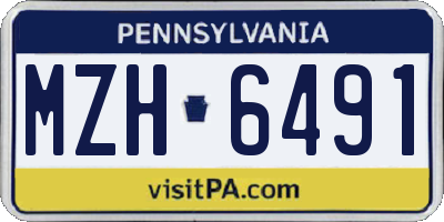 PA license plate MZH6491