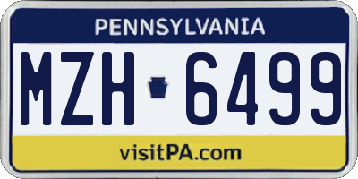 PA license plate MZH6499