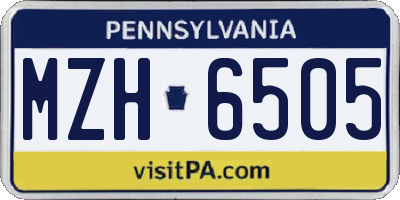 PA license plate MZH6505