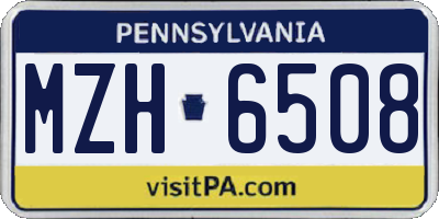 PA license plate MZH6508