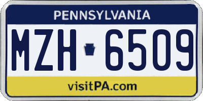 PA license plate MZH6509