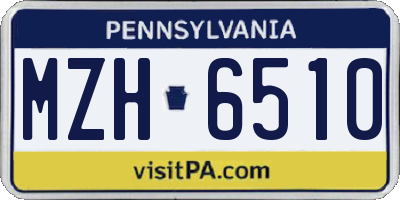 PA license plate MZH6510
