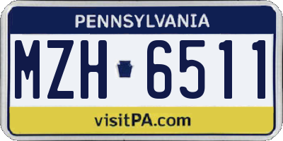 PA license plate MZH6511