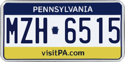 PA license plate MZH6515