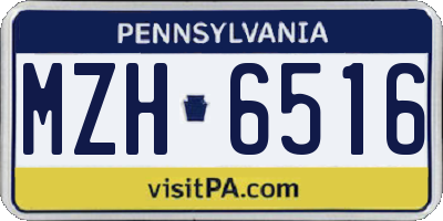 PA license plate MZH6516