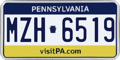 PA license plate MZH6519