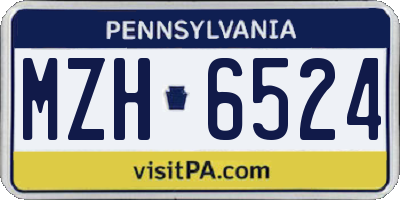 PA license plate MZH6524