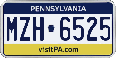 PA license plate MZH6525