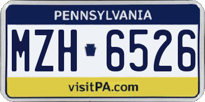 PA license plate MZH6526