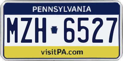 PA license plate MZH6527