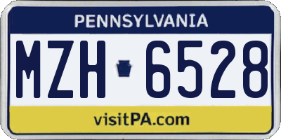 PA license plate MZH6528