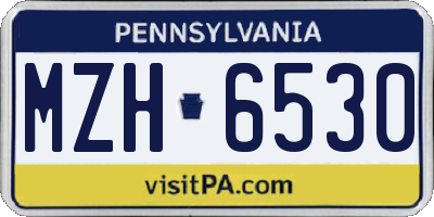 PA license plate MZH6530