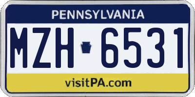 PA license plate MZH6531