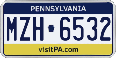 PA license plate MZH6532