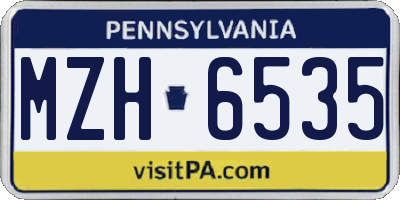 PA license plate MZH6535