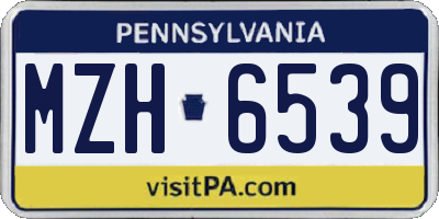 PA license plate MZH6539