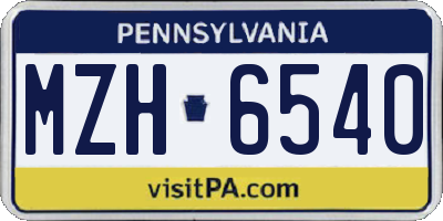 PA license plate MZH6540