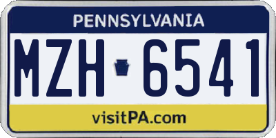 PA license plate MZH6541