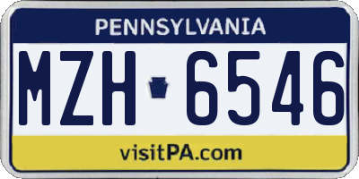 PA license plate MZH6546