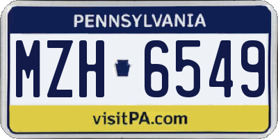 PA license plate MZH6549
