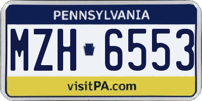PA license plate MZH6553