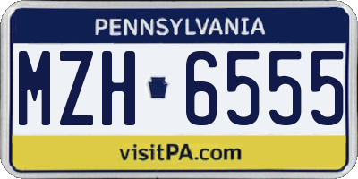 PA license plate MZH6555