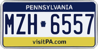 PA license plate MZH6557