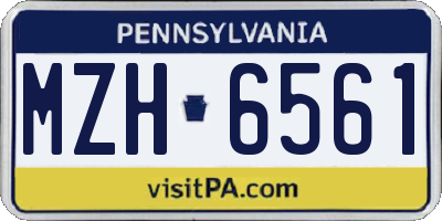 PA license plate MZH6561