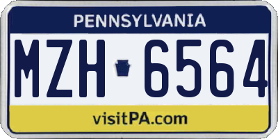 PA license plate MZH6564