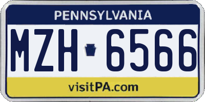 PA license plate MZH6566