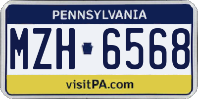 PA license plate MZH6568
