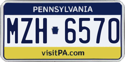 PA license plate MZH6570