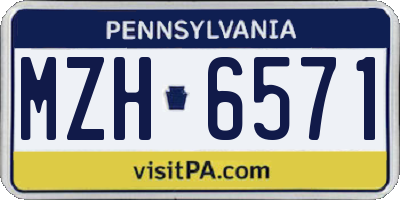PA license plate MZH6571
