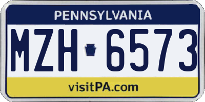 PA license plate MZH6573