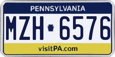 PA license plate MZH6576